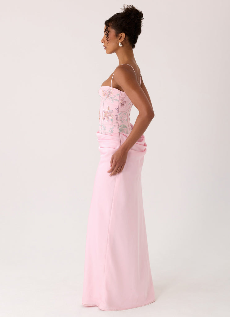 Euphoric Beaded Maxi Dress - Pink Everbloom