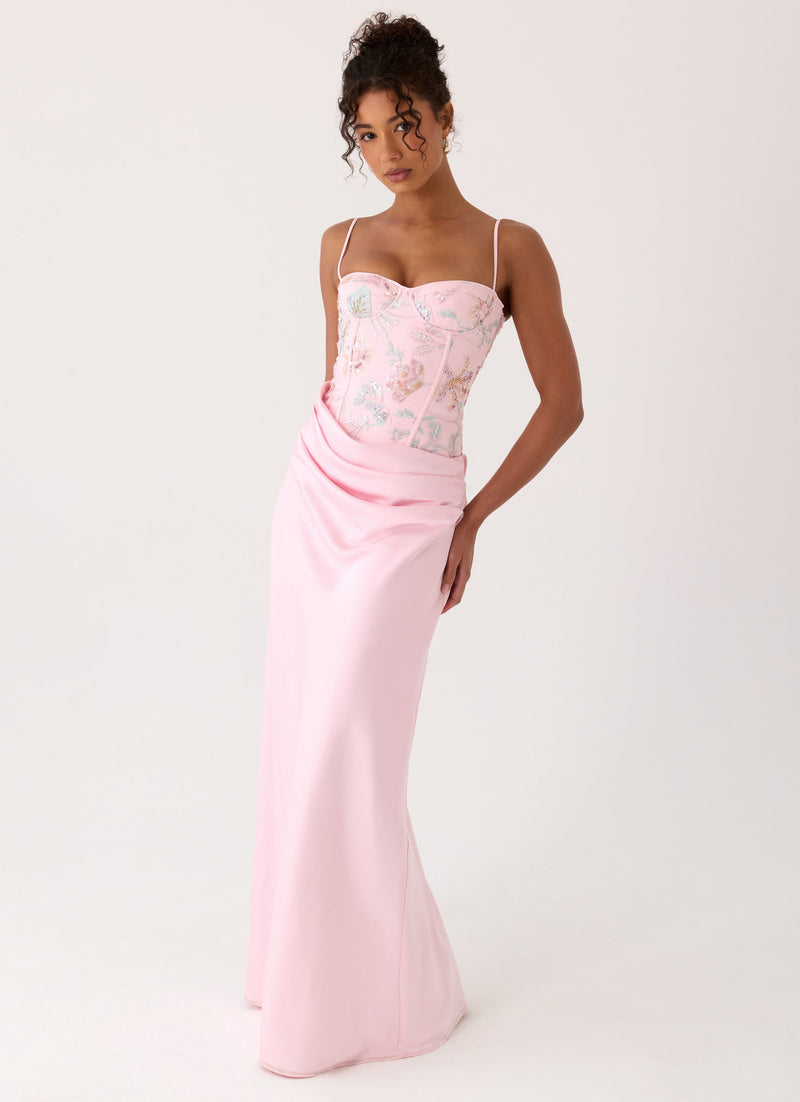 Euphoric Beaded Maxi Dress - Pink Everbloom