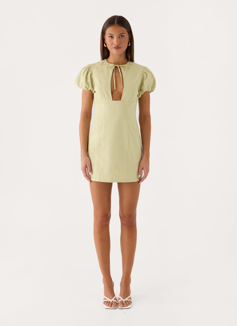 Fiora Mini Dress - Soft Lime