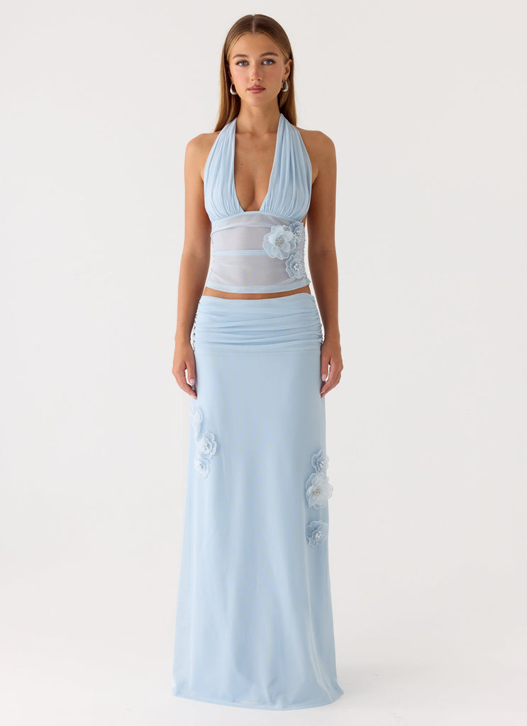Fleur Power Maxi Skirt - Blue