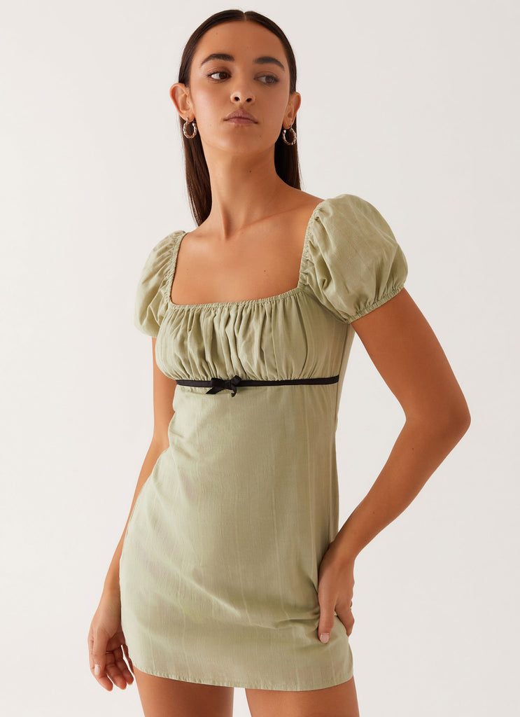 Fran Mini Dress - Pastel Green