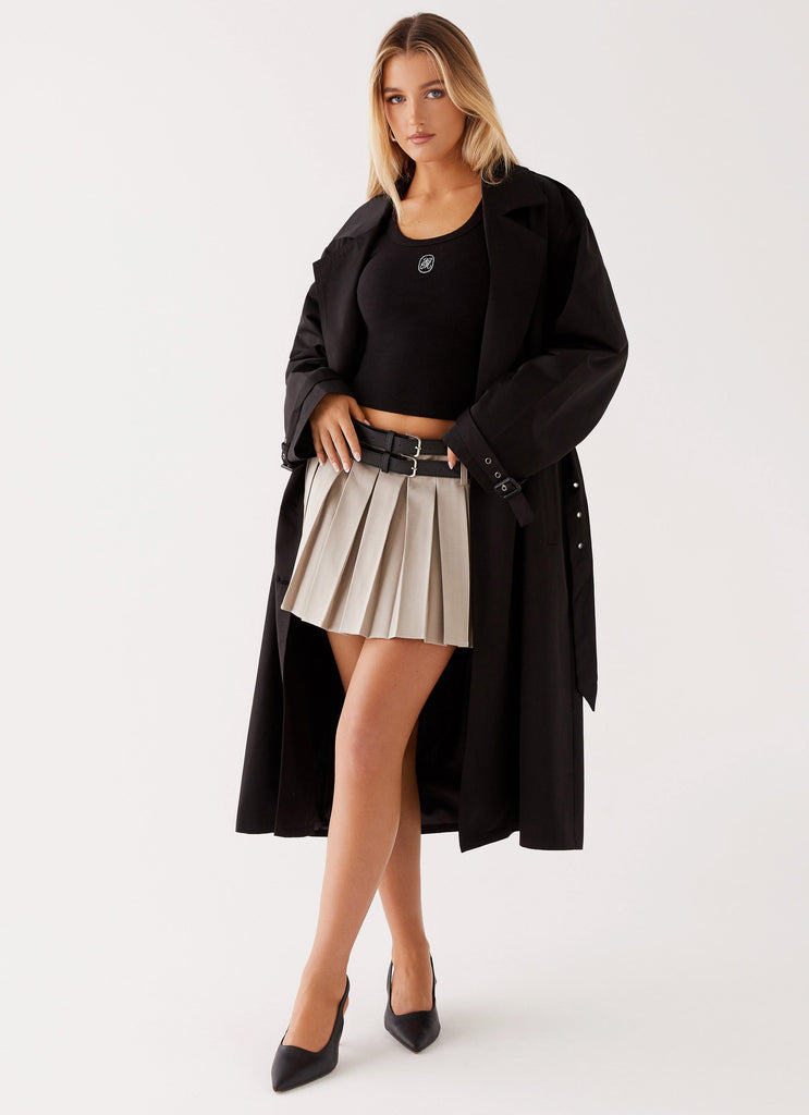 Womens At Last Halterneck Top  in the colour  Brown in front of the colour light grey