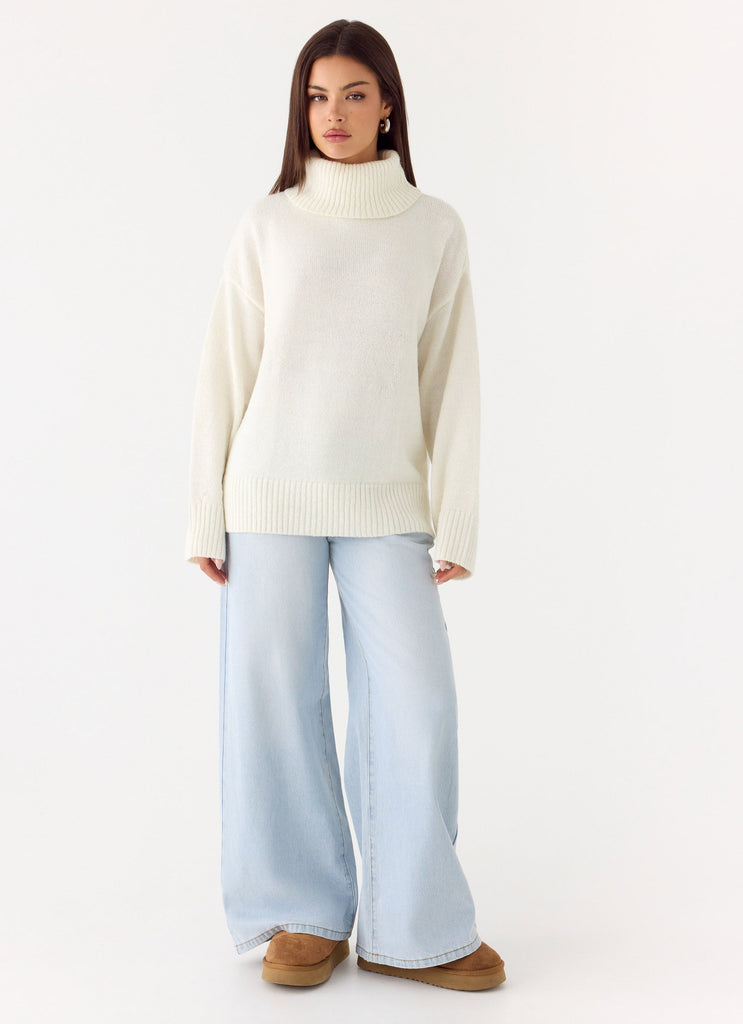 Gabrielle Knit Sweater - Ivory Cream