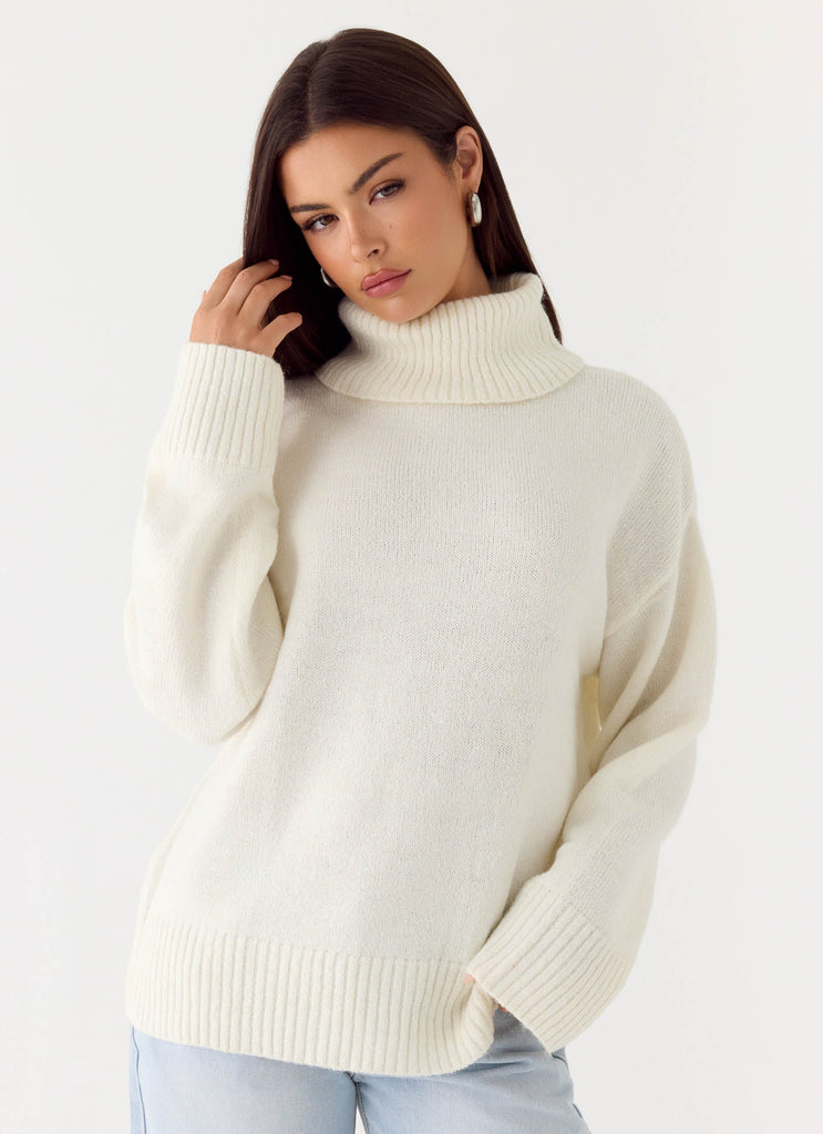 Gabrielle Knit Sweater - Ivory Cream