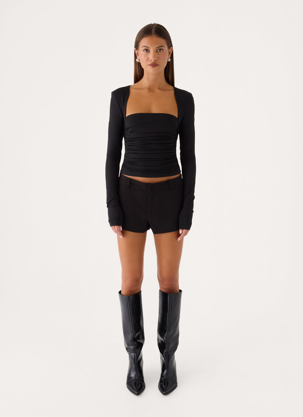 Georgia Long Sleeve Top - Black