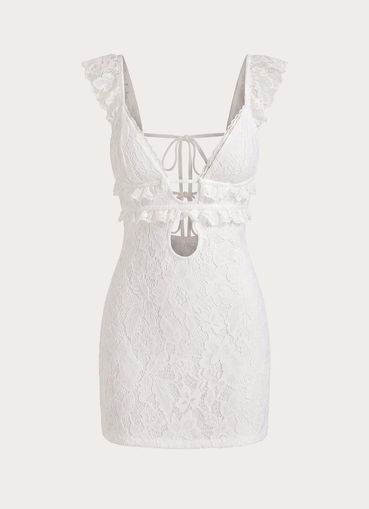 Giulia Lace Mini Dress - White