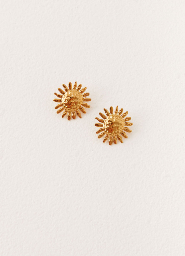 Golden Sun Earrings - Gold