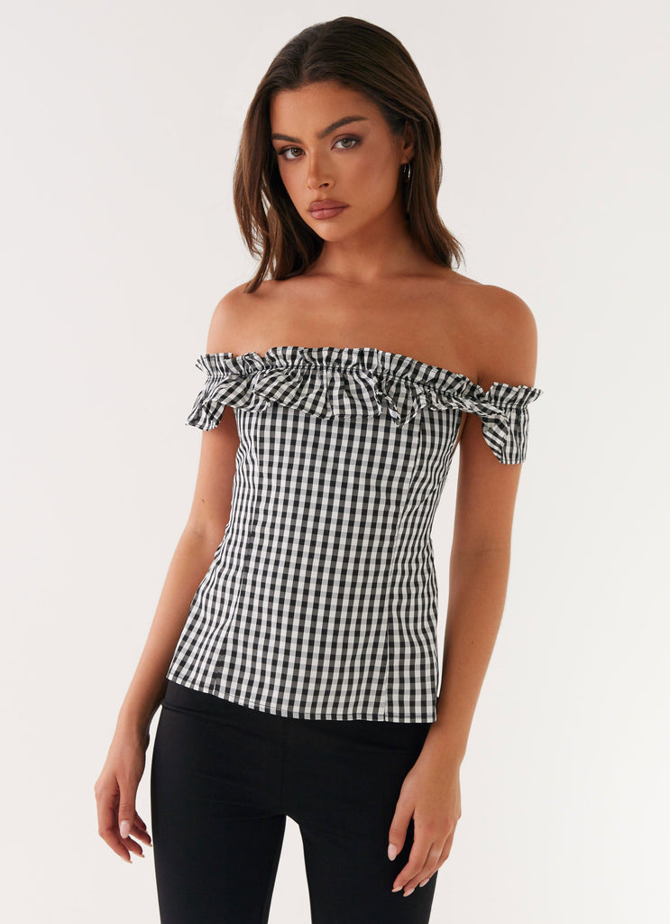 Gwyneth Top - Black Gingham