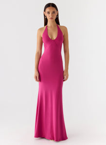 Have Your Attention Maxi Dress - Fuchsia
