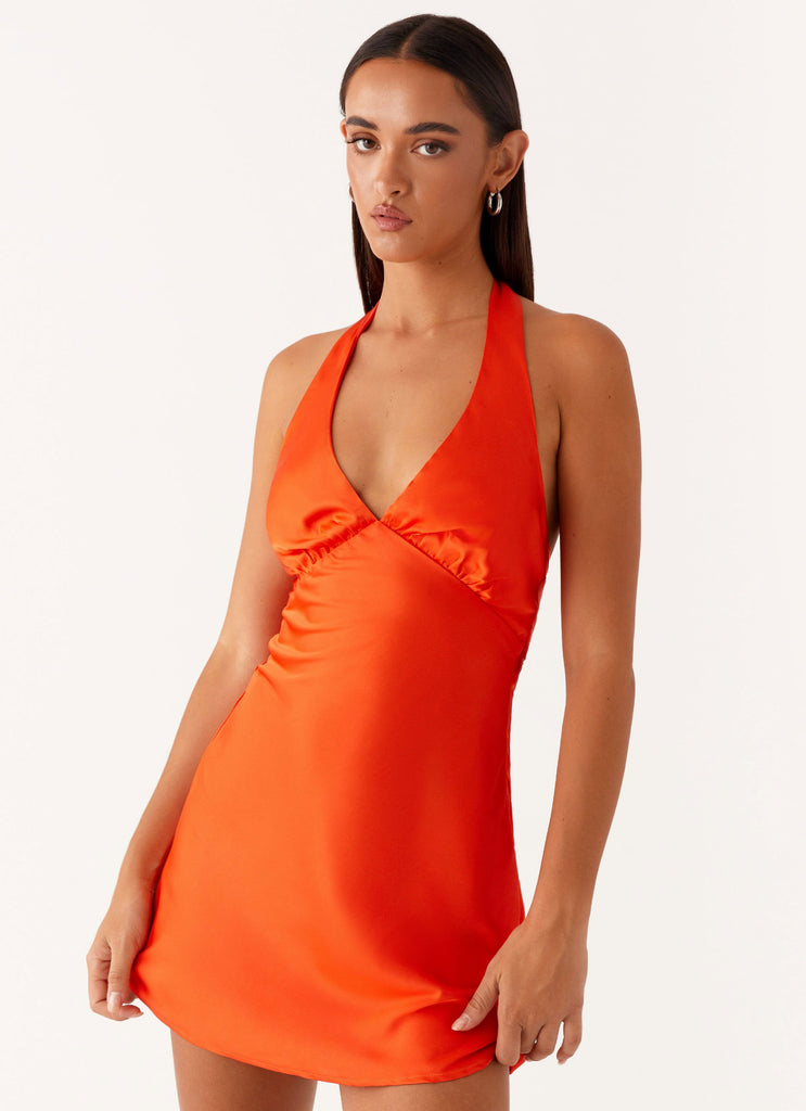 Heavy Hearted Mini Dress - Orange