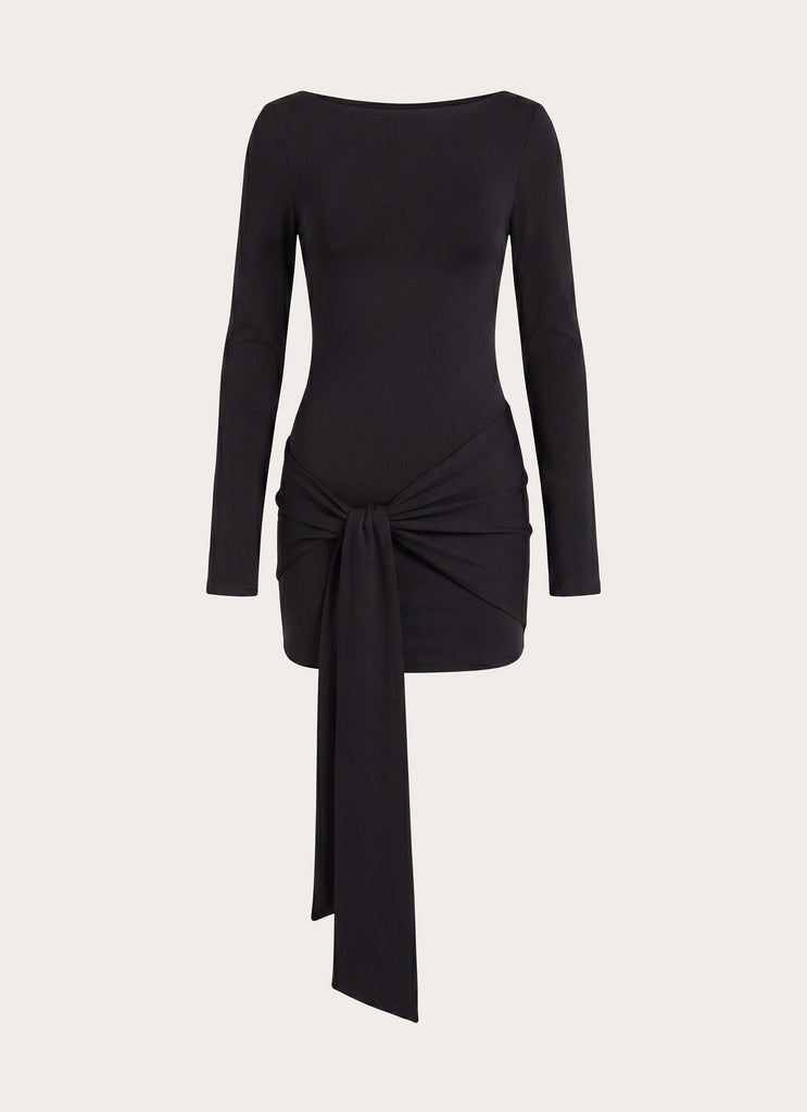 Holiday Scene Mini Dress - Black