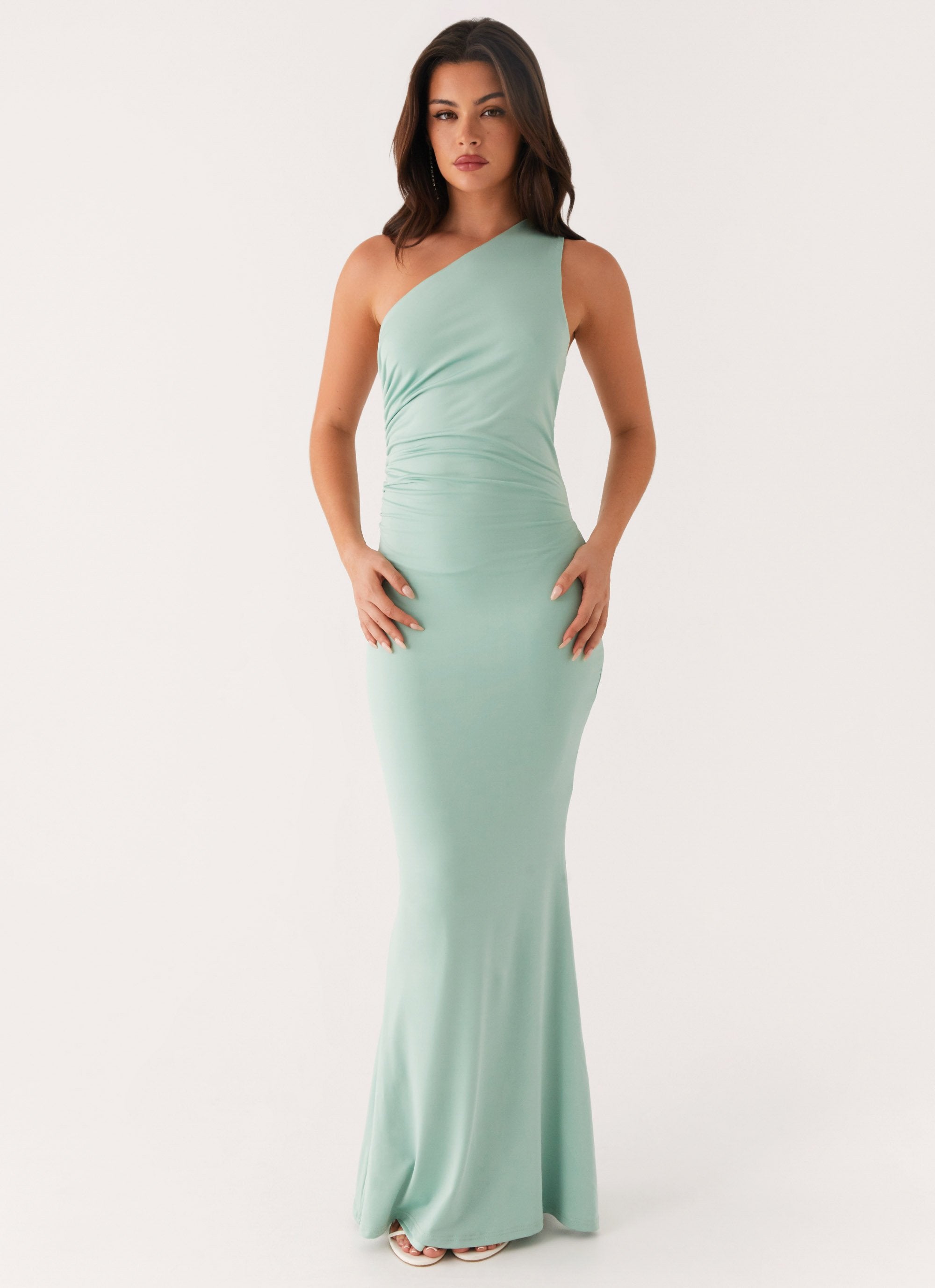 Imagine This One Shoulder Maxi Dress - Mint – Peppermayo UK