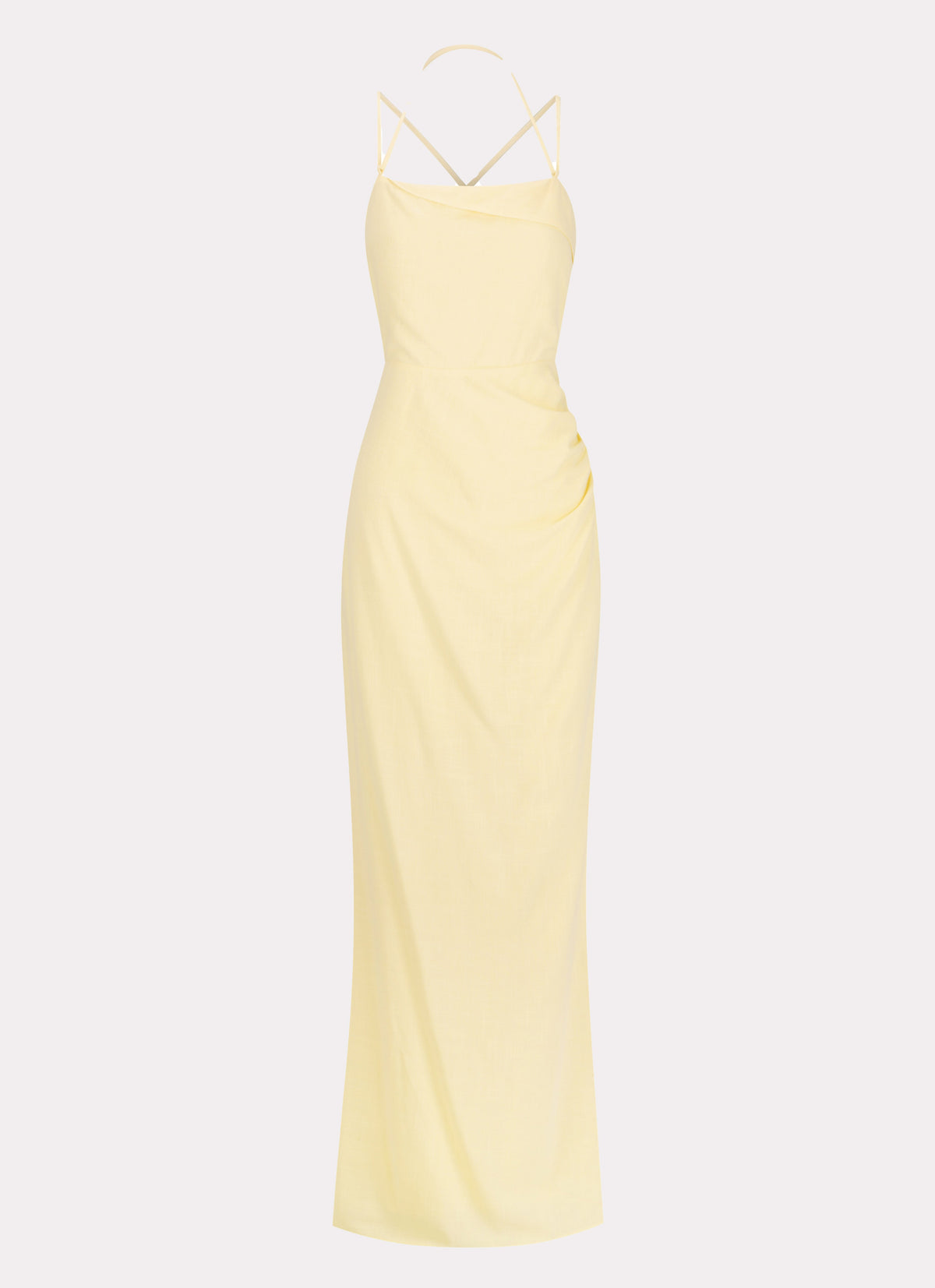 Womens Indi Maxi Dress in the colour Yellow in front of a light grey background