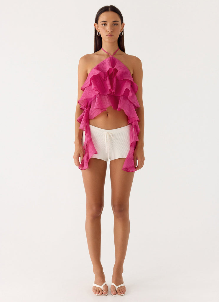 Inna Frill Halter Top - Fuchsia