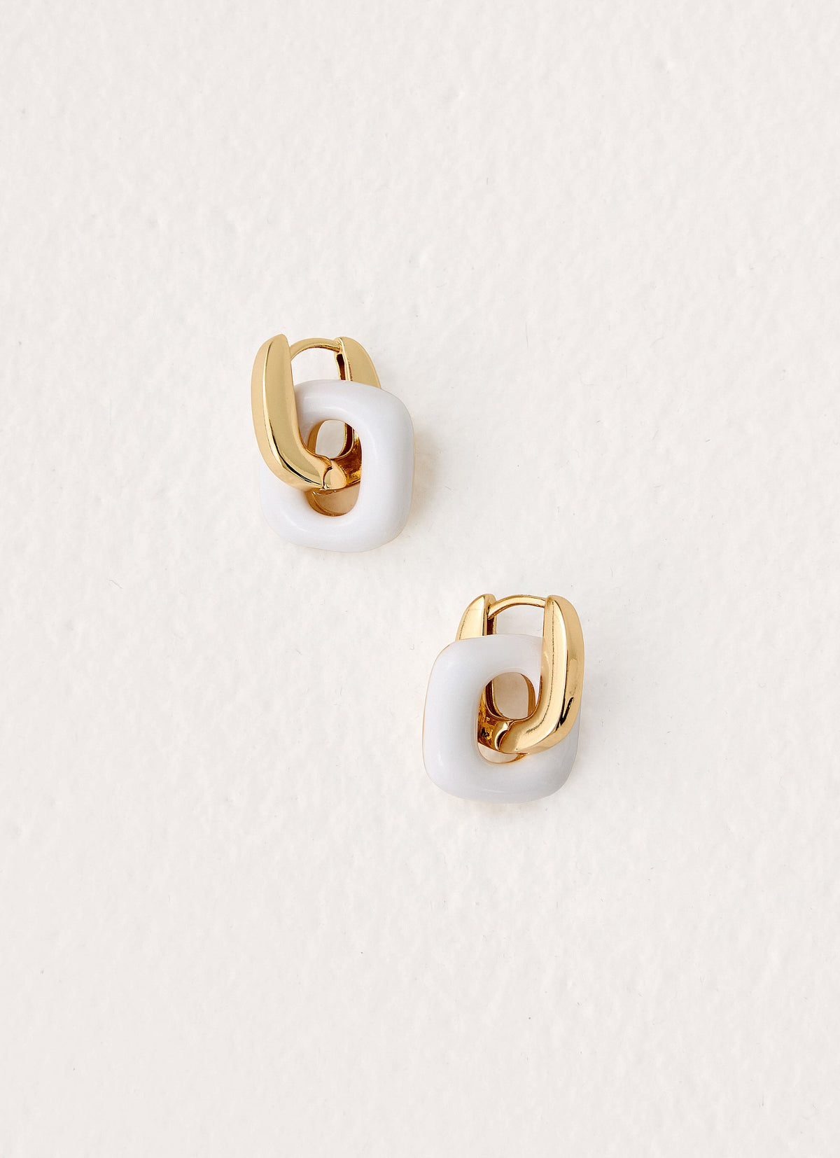 Interlinked Earrings - Gold/White