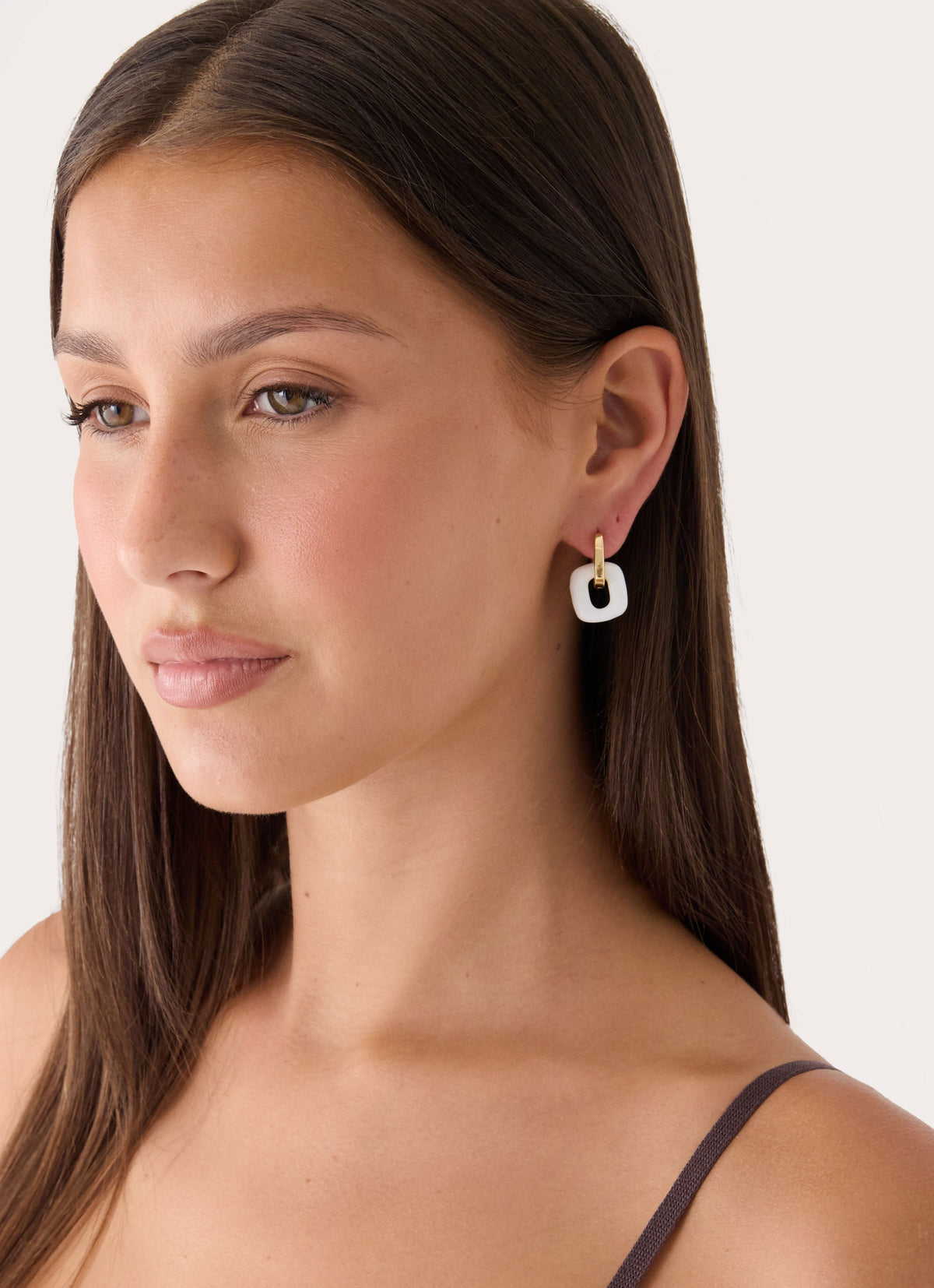 Interlinked Earrings - Gold/White