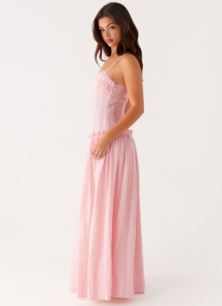 Jacinda Drop Waist Maxi Dress - Pink Peppermayo UK Jacinda Drop Waist Maxi Dress - Pink Peppermayo UK