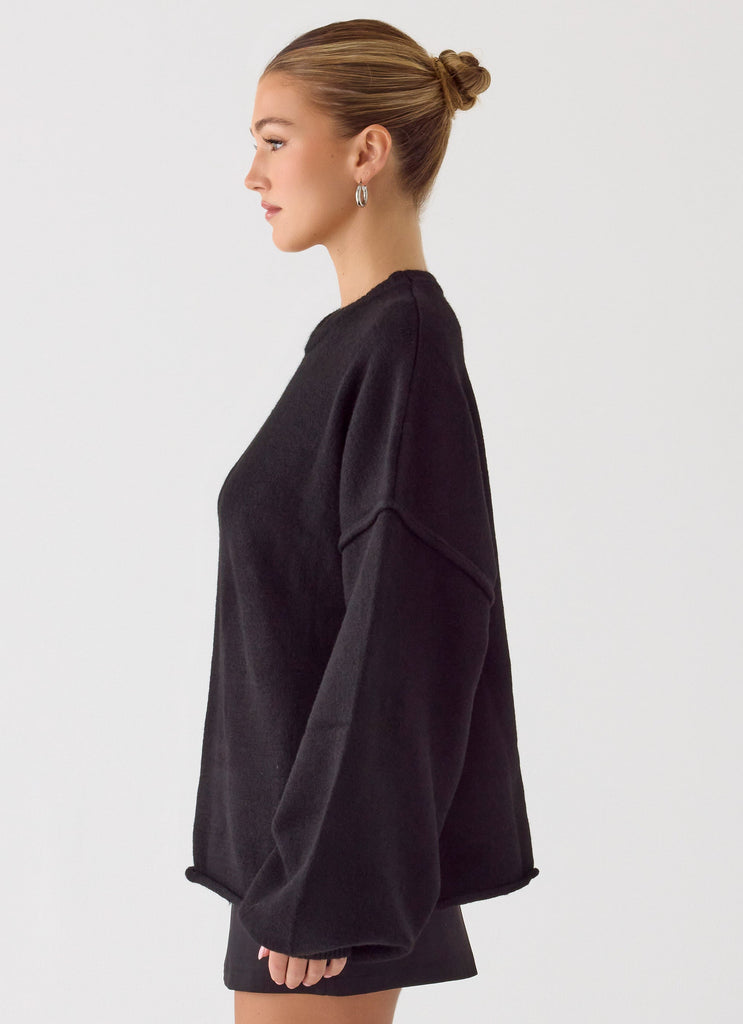 Jack Oversized Knit Sweater - Black