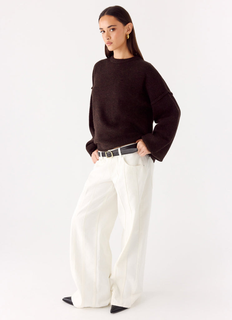 Jack Oversized Knit Sweater - Chocolate