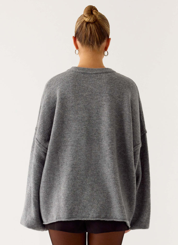 Jack Oversized Knit Sweater Grey Peppermayo UK Jack Oversized Knit Sweater Grey Peppermayo UK