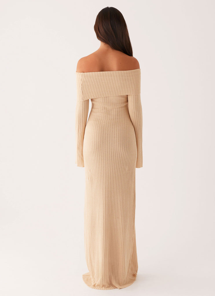 Jacqueline Knit Maxi Dress - Beige