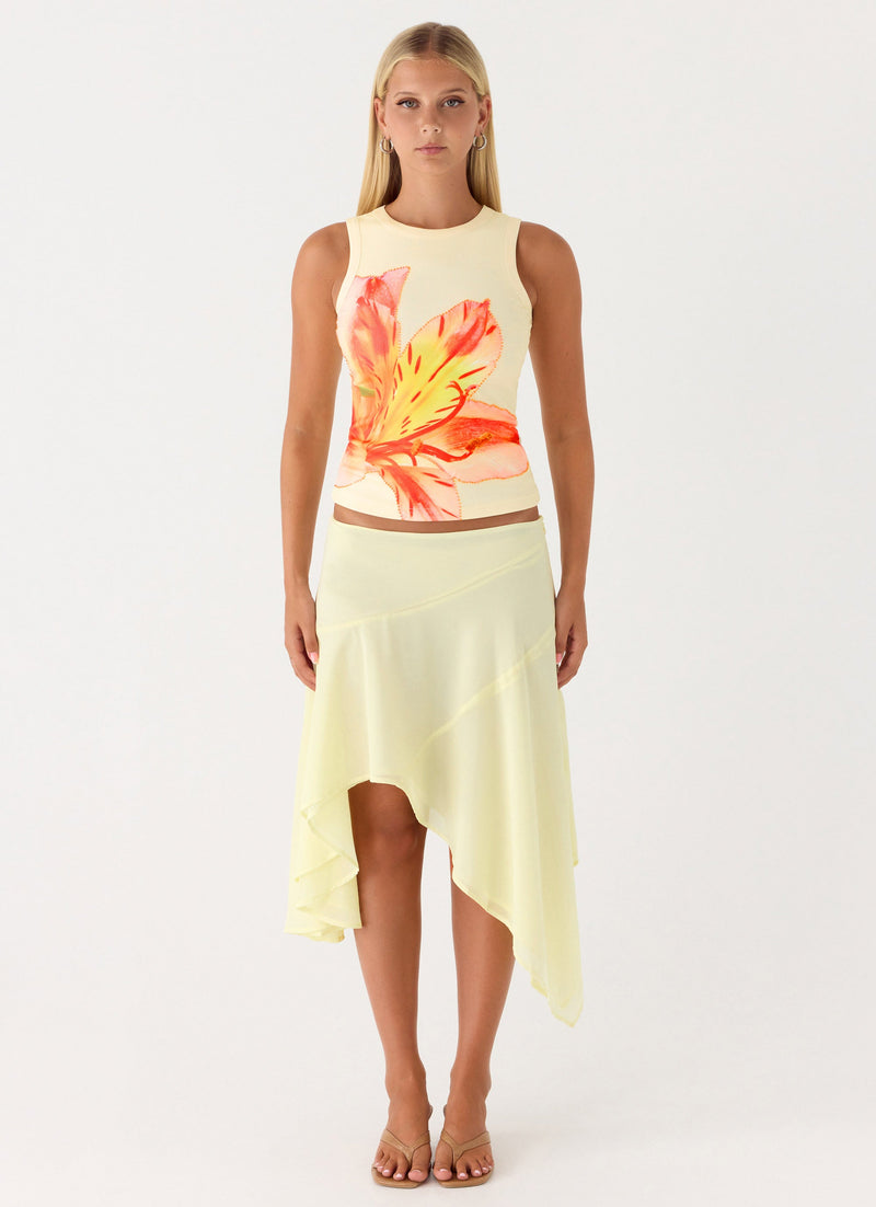 Jacqui Beaded Tank Top - Yellow