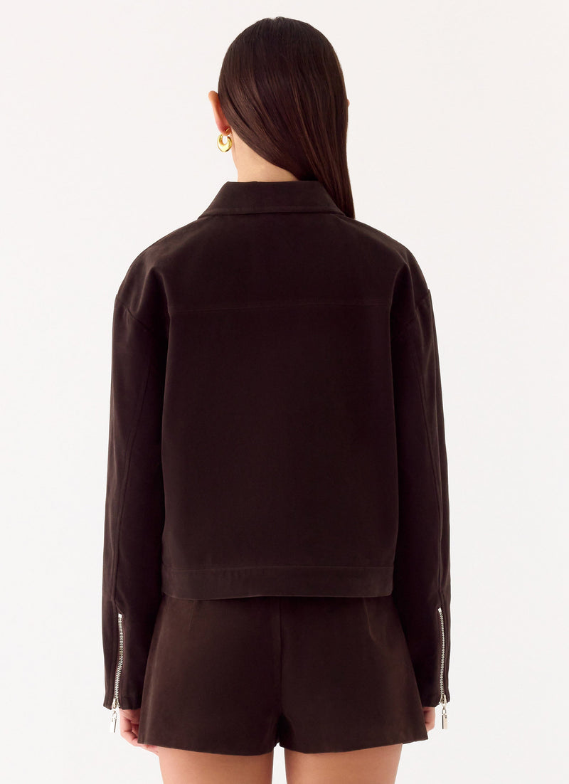 Jeremy Faux Suede Shorts - Chocolate