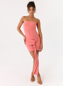 Jiliana Strapless Mini Dress - Coral