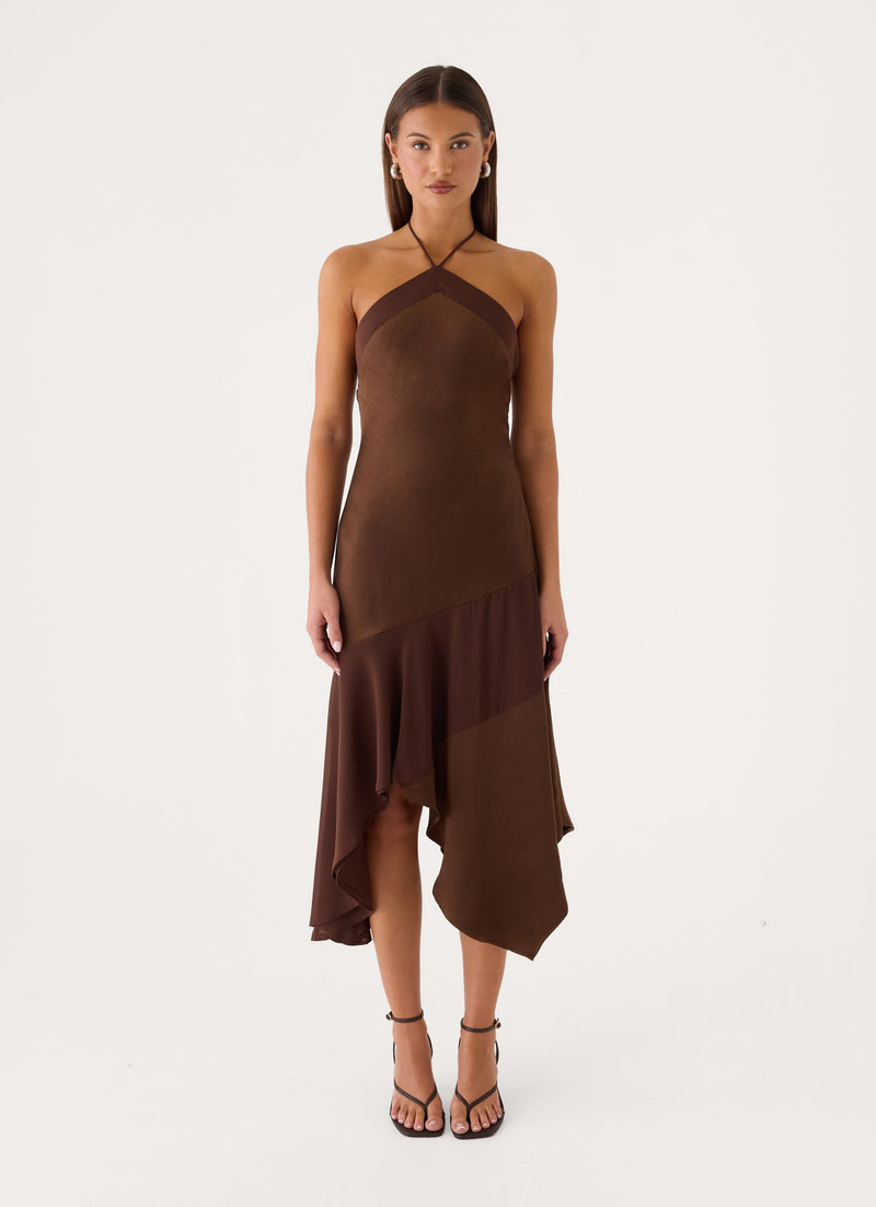 Jinli Midi Dress - Chocolate