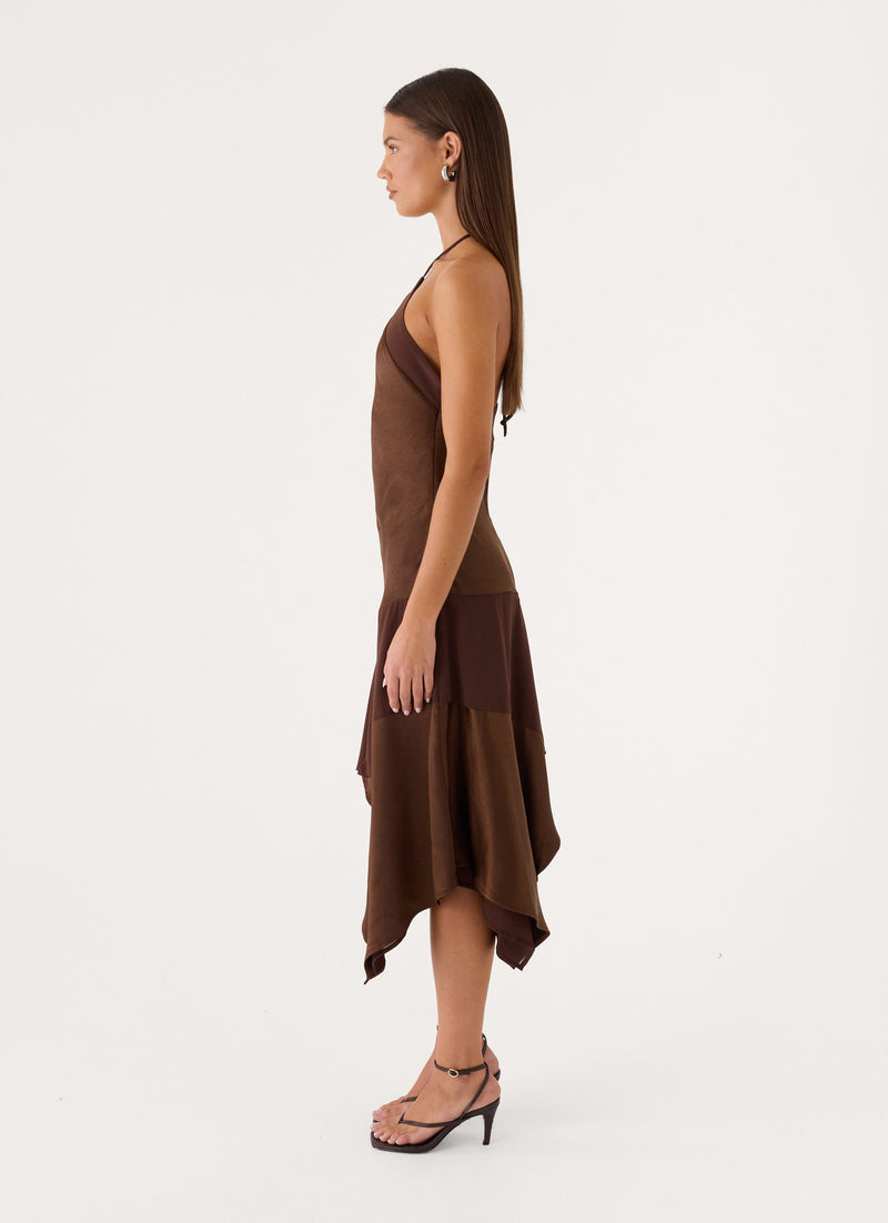 Jinli Midi Dress - Chocolate