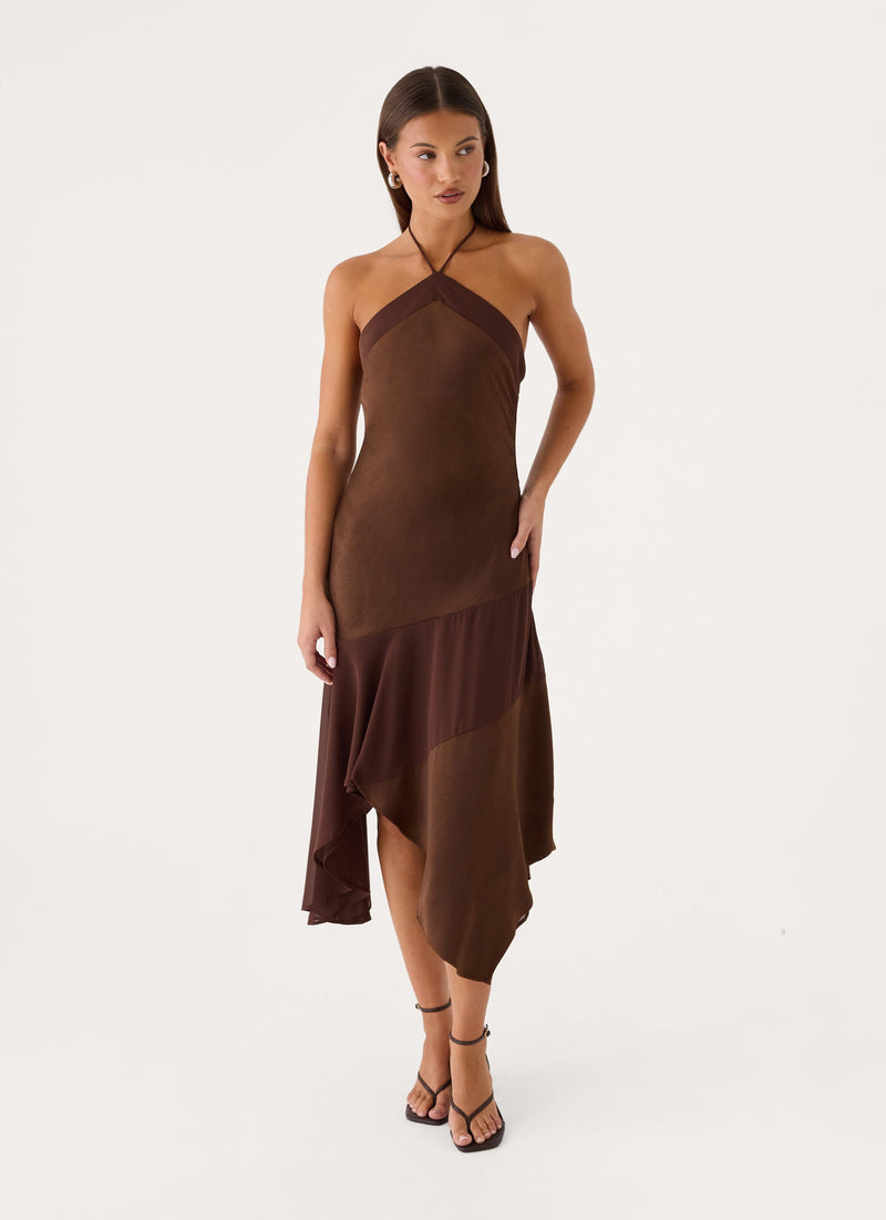 Jinli Midi Dress - Chocolate