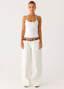 Johnny Low Rise Wide Leg Jeans - White