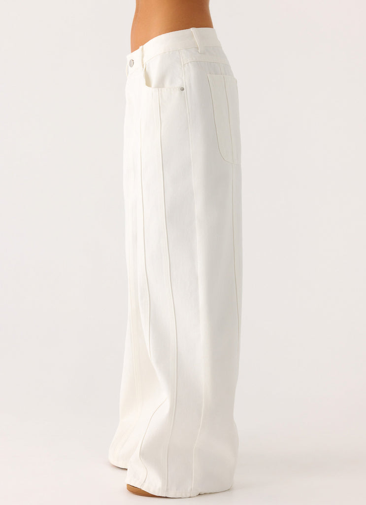 Johnny Low Rise Wide Leg Jeans - White – Peppermayo UK