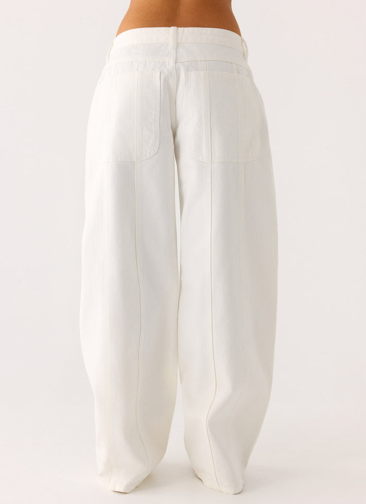 Johnny Low Rise Wide Leg Jeans - White – Peppermayo UK