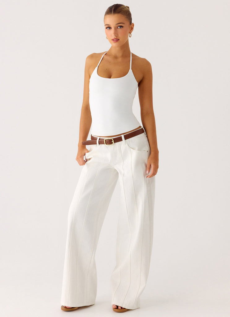Johnny Low Rise Wide Leg Jeans - White – Peppermayo UK
