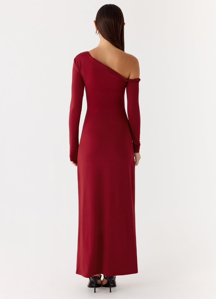 Jordana Twist Maxi Dress - Merlot