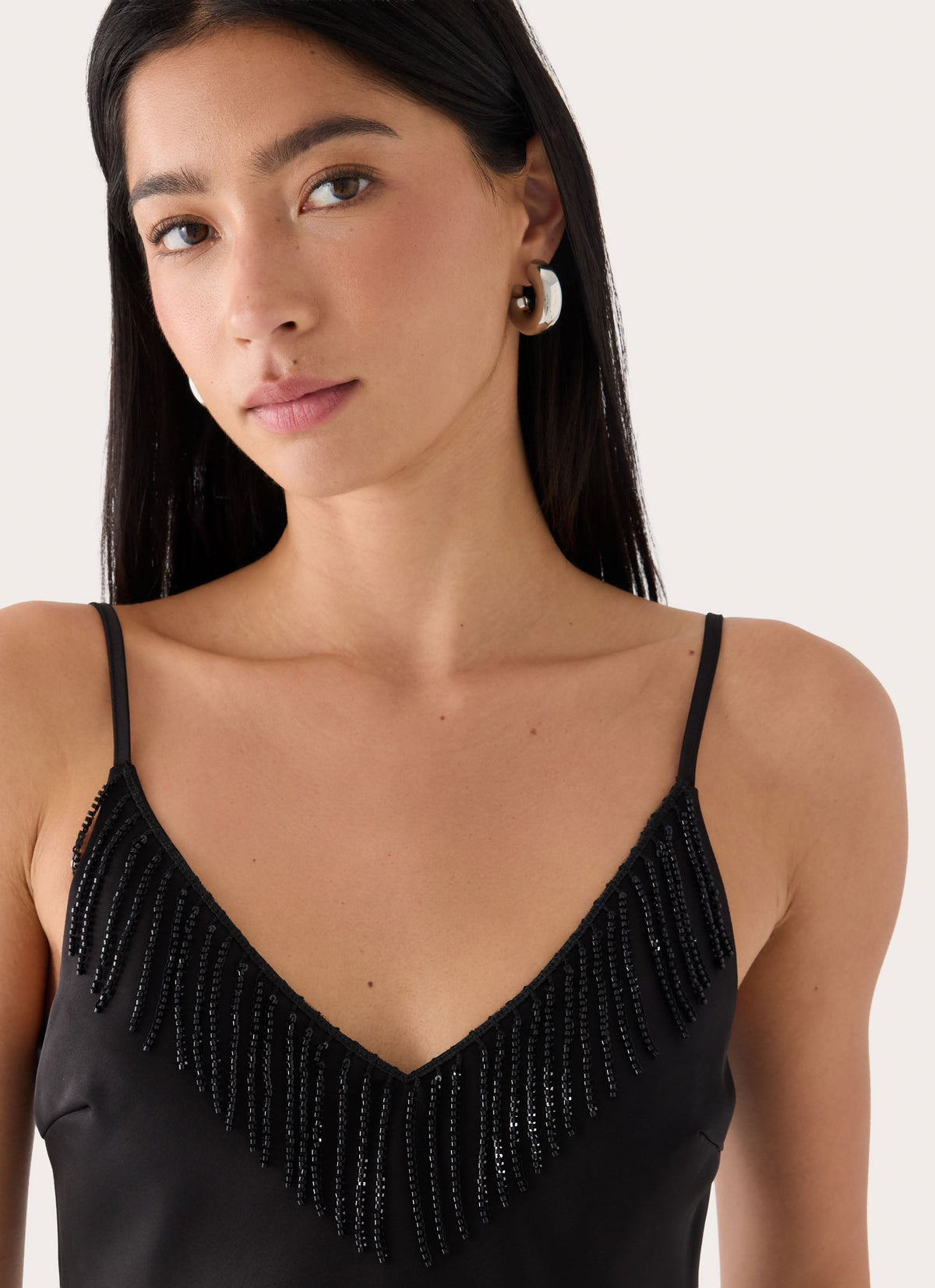 Julienna Satin Midi Dress - Black