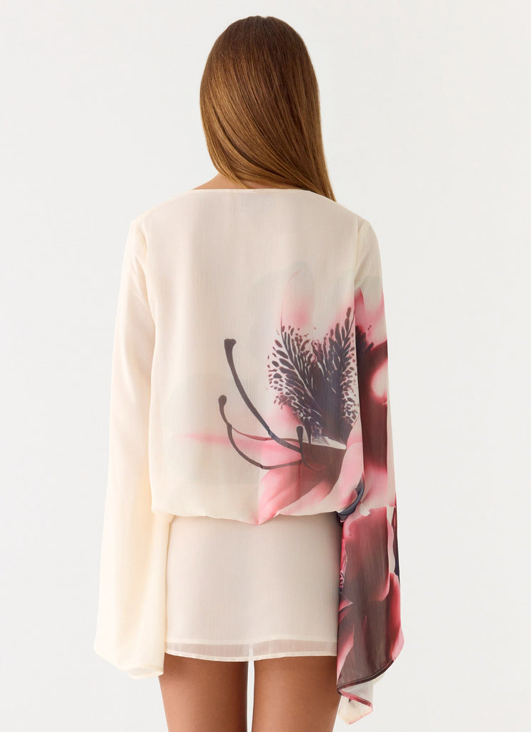 Junia Long Sleeve Mini Dress - Velvet Bloom