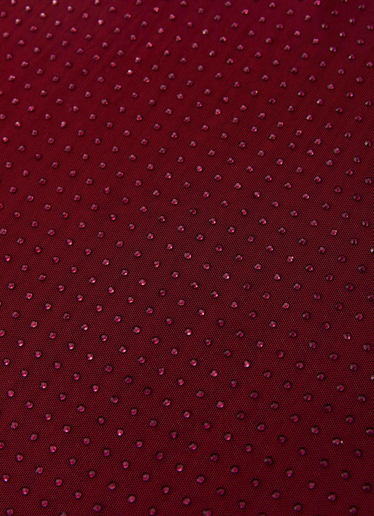 Keliese Beaded Maxi Dress - Burgundy