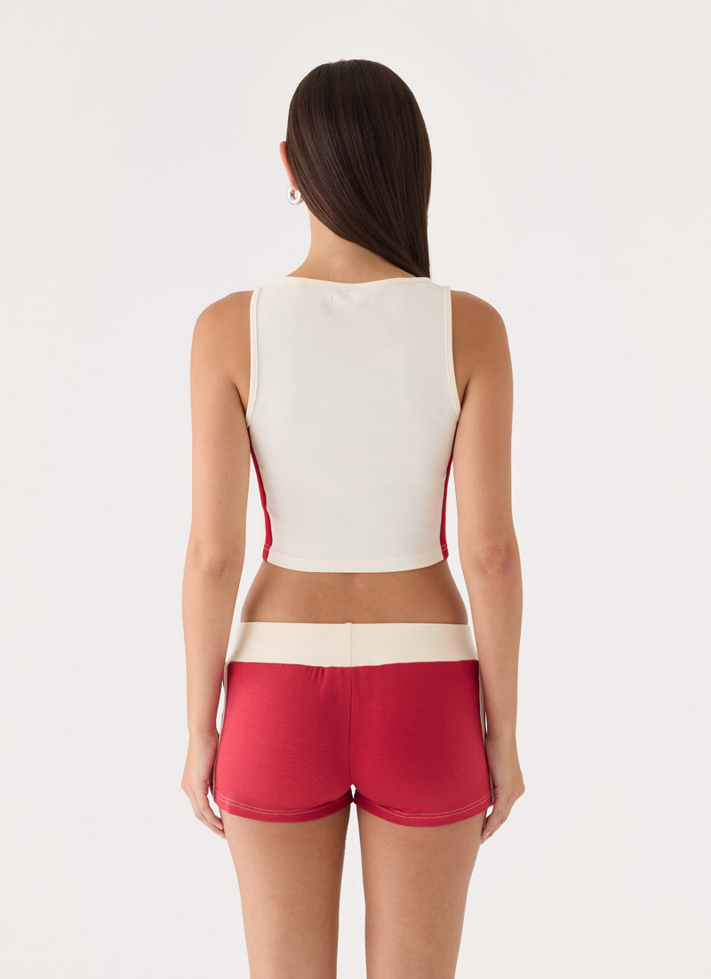 LA Haze Cropped Tank - Cream