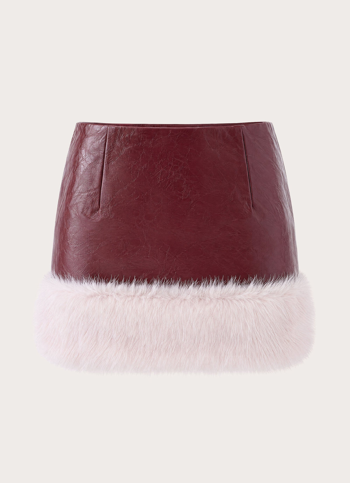 Love Child Faux Leather Mini Skirt - Burgundy