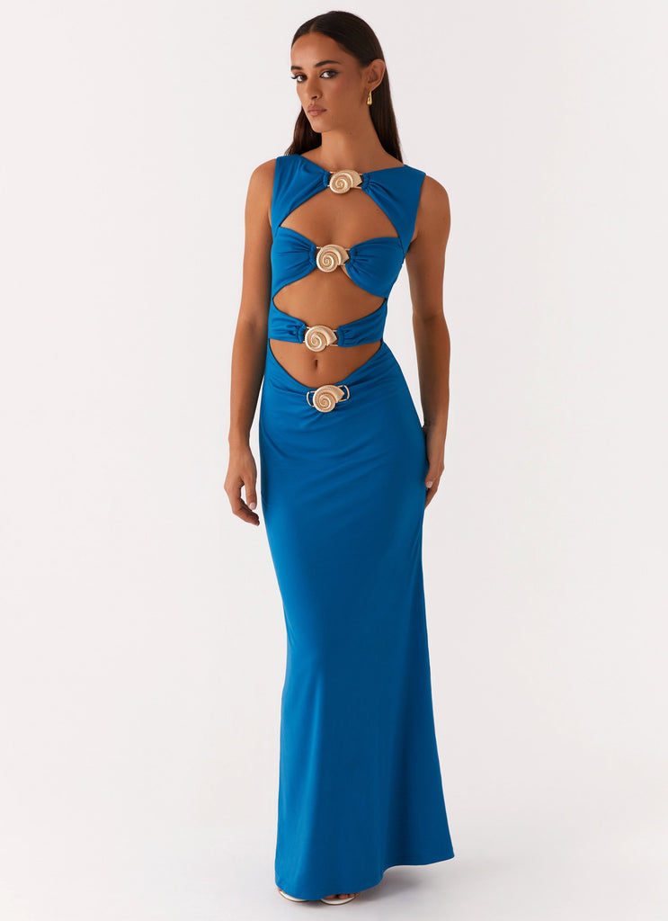 Lagoon Cut Out Maxi Dress - Royal Blue