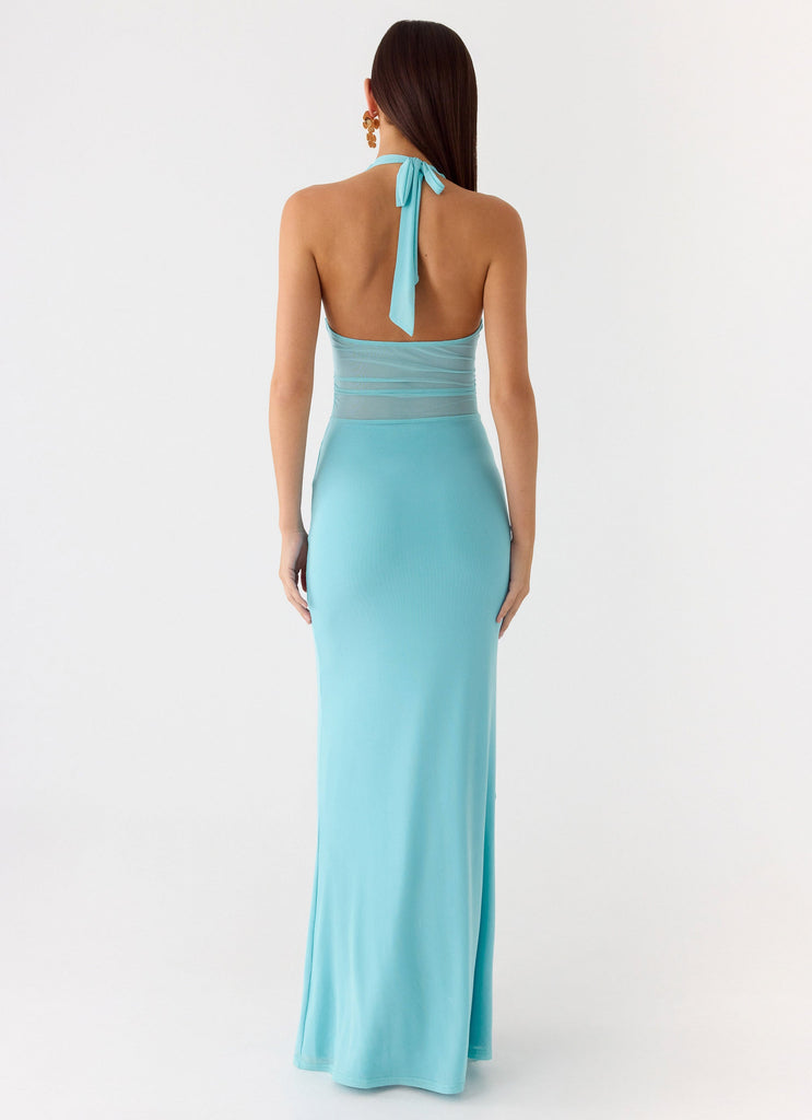 Last Sequence Maxi Dress - Aqua Blue