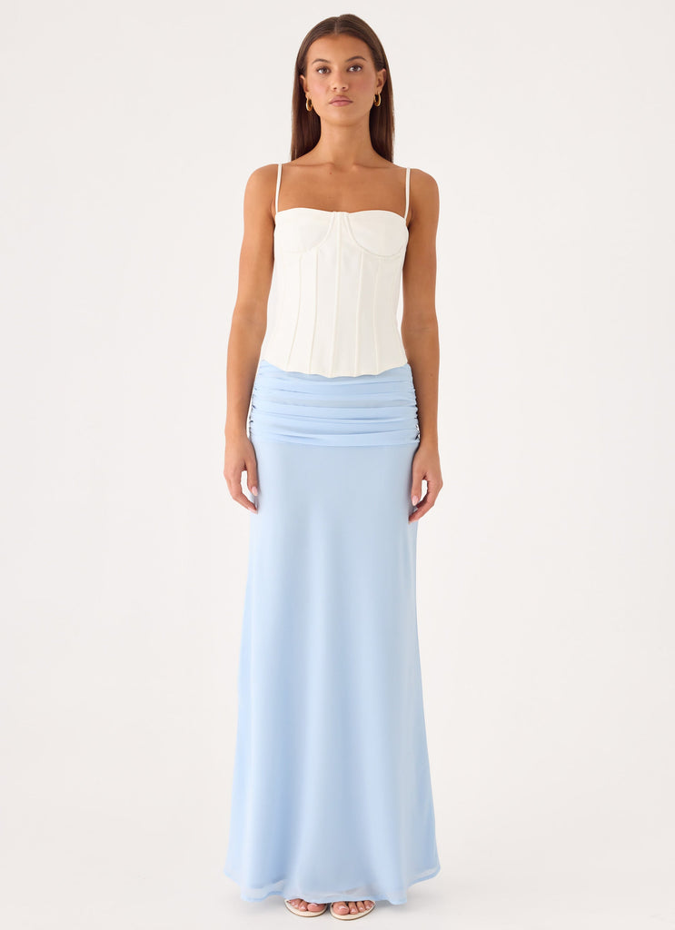 Blue Two Piece Skirt Sets