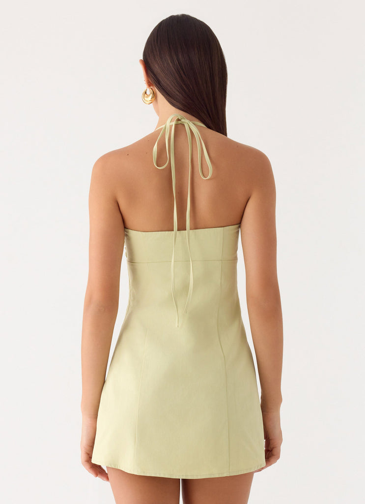 Leah Halter Mini Dress - Sage