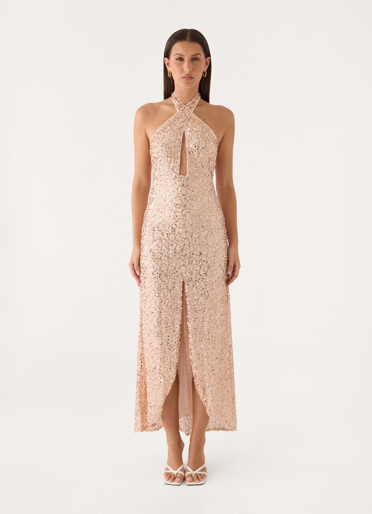 Lights Off Maxi Dress - Nude