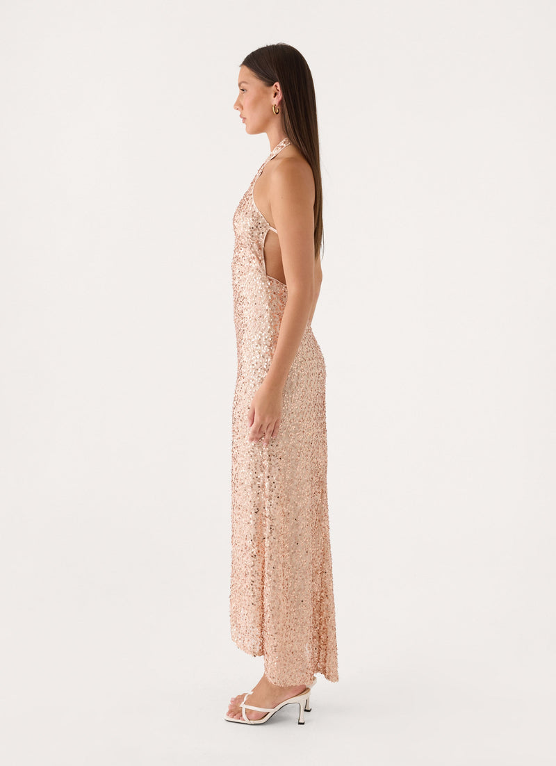 Lights Off Maxi Dress - Nude
