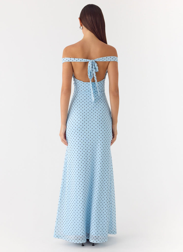 Like Me Now Maxi Dress - Blue Mocha Dot