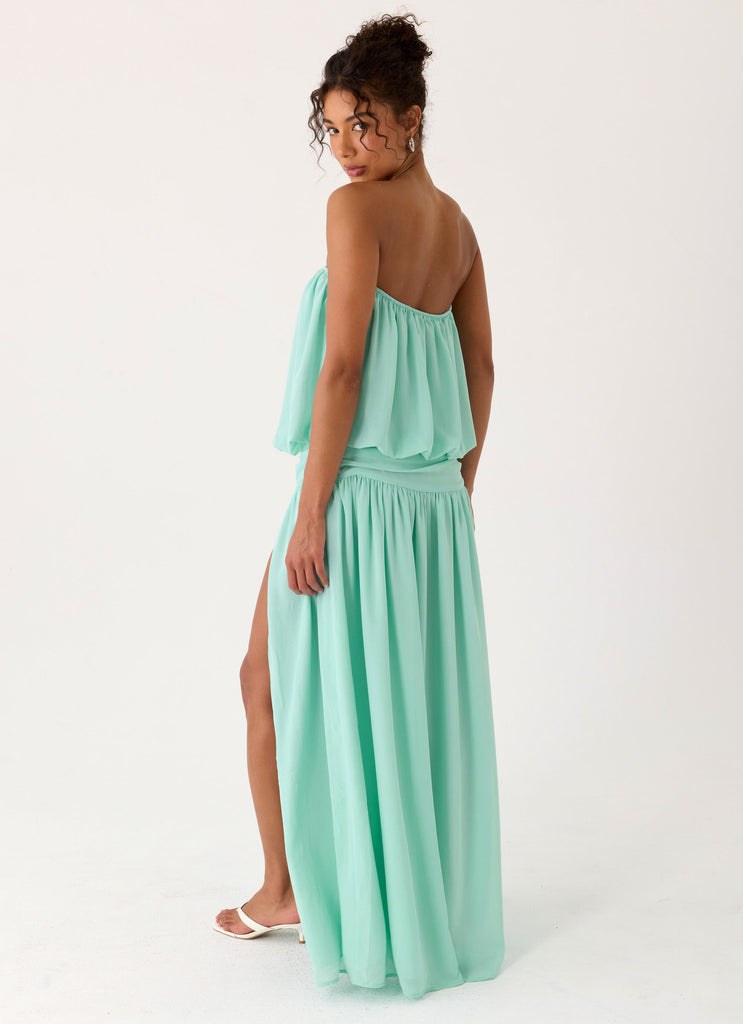 Lioras Strapless Maxi Dress - Aqua