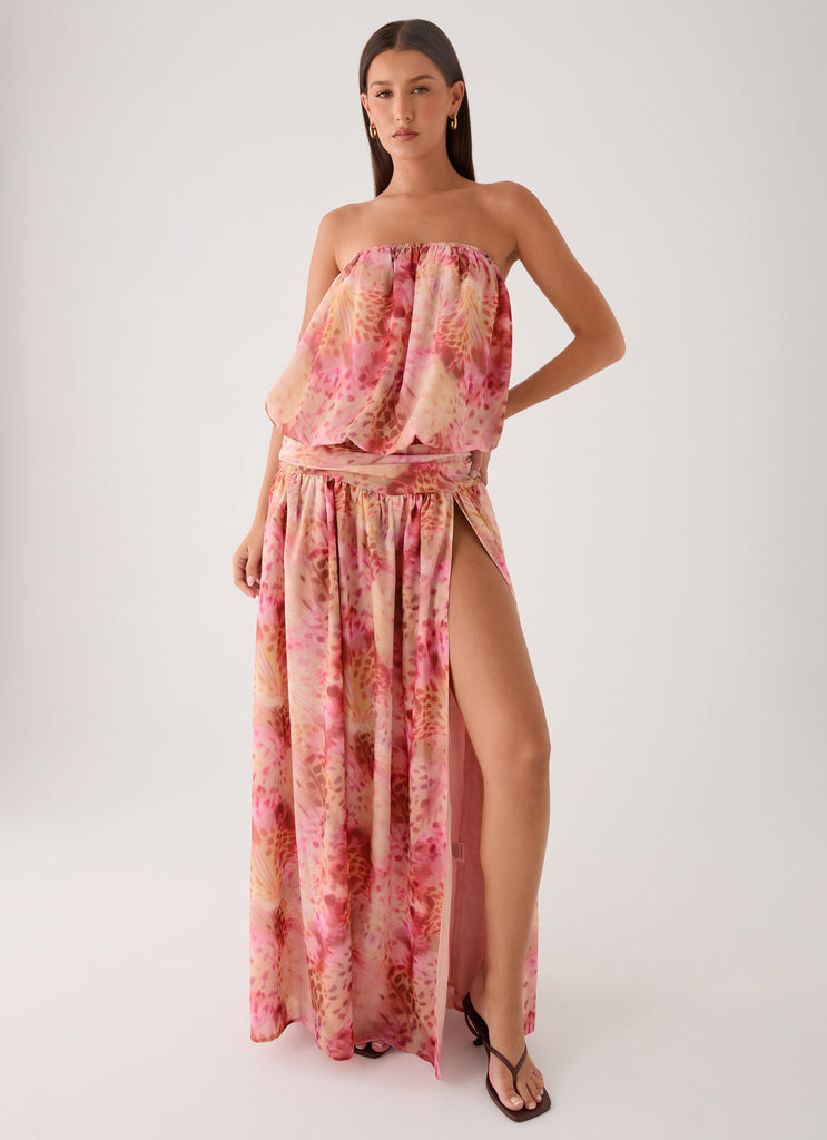 Lioras Strapless Maxi Dress - Botanic Cheetah